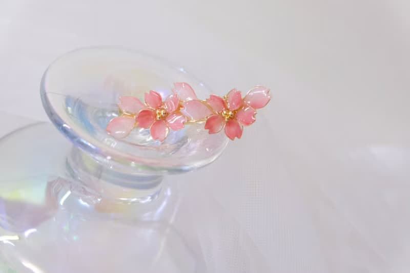 髮夾水晶花_心之櫻髮夾 (粉色) _光點飾品