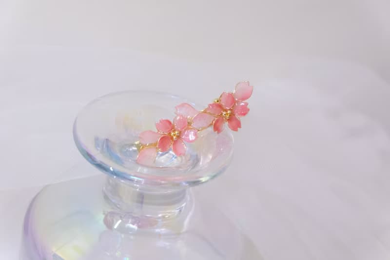 髮夾水晶花_心之櫻髮夾 (粉色) _光點飾品