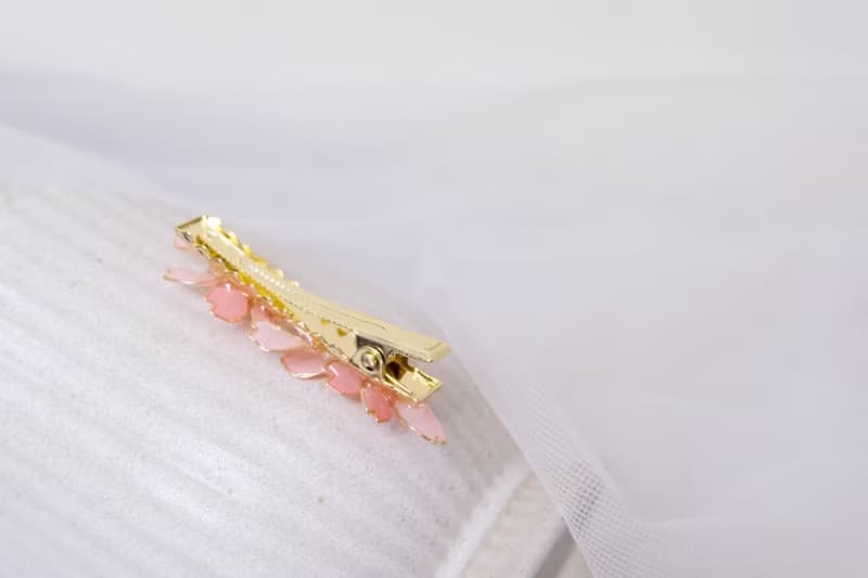 髮夾水晶花_心之櫻髮夾 (粉色) _光點飾品