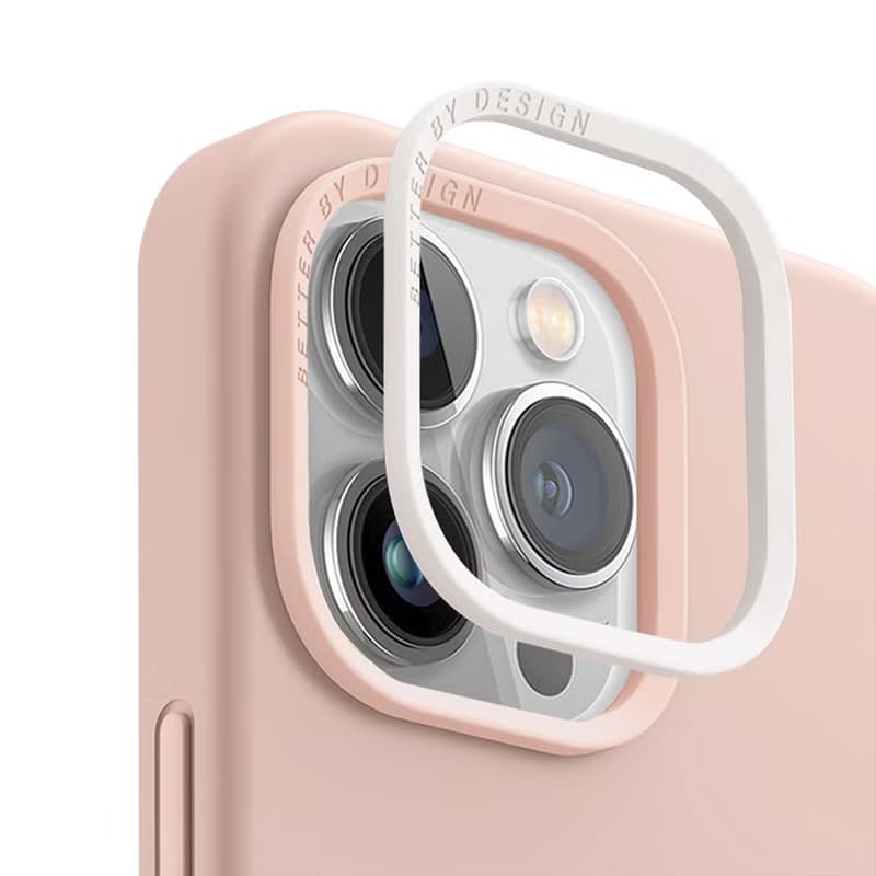 iPhone 14系列 LinoHue液態矽膠雙色鏡頭防摔手機殼 -粉色