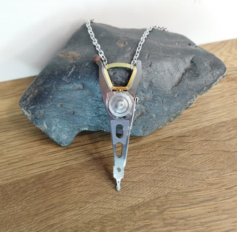 Cyberpunk pendant on chain. Cybercore jewelry. Sci fi necklace Father day gift