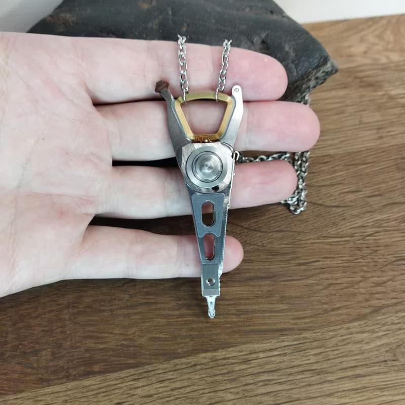 Cyberpunk pendant on chain. Cybercore jewelry. Sci fi necklace Father day gift