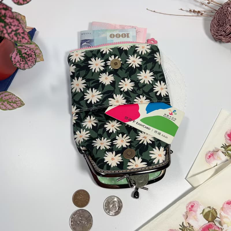 【小雛菊】口金拉鍊零錢包