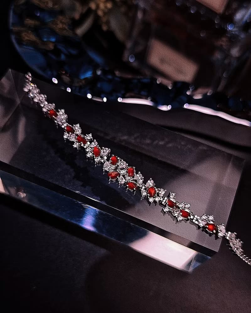 鴻運•幸福|緬甸A貨翡翠冰玻紅翡隨形訂製款純銀多顆手鏈