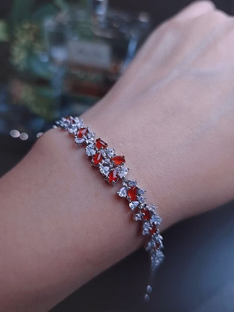 鴻運•幸福|緬甸A貨翡翠冰玻紅翡隨形訂製款純銀多顆手鏈