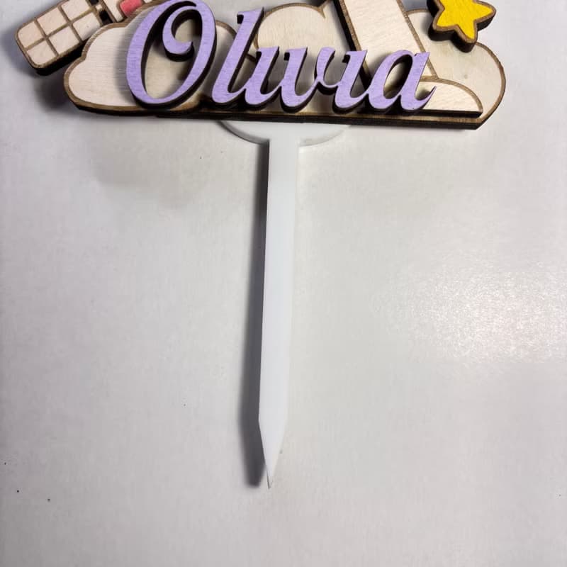 Astronaut Wood Custom Cake Topper - Hand Painted Birthday Keepsake - Custom Name