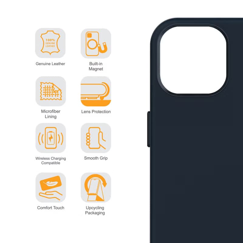 ARMOR iPhone 15系列全真皮 MagSafe 電話保護殼_海軍藍