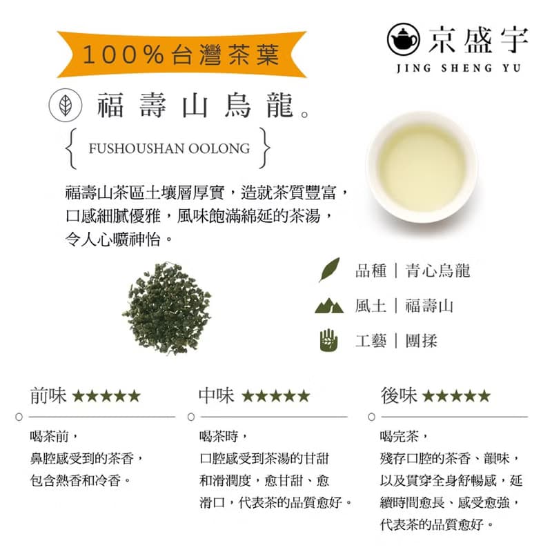 京盛宇【茶葉】福壽山烏龍100g-經典鐵罐