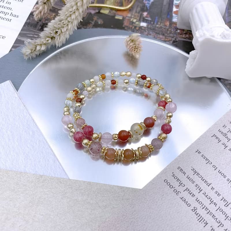 小滿 / 櫻花瑪瑙 橙月光 粉晶 草莓晶 南紅瑪瑙 薔薇輝 三輪骨幹