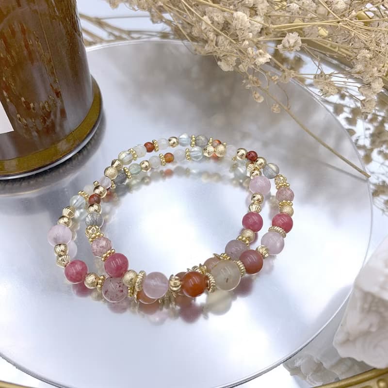 小滿 / 櫻花瑪瑙 橙月光 粉晶 草莓晶 南紅瑪瑙 薔薇輝 三輪骨幹