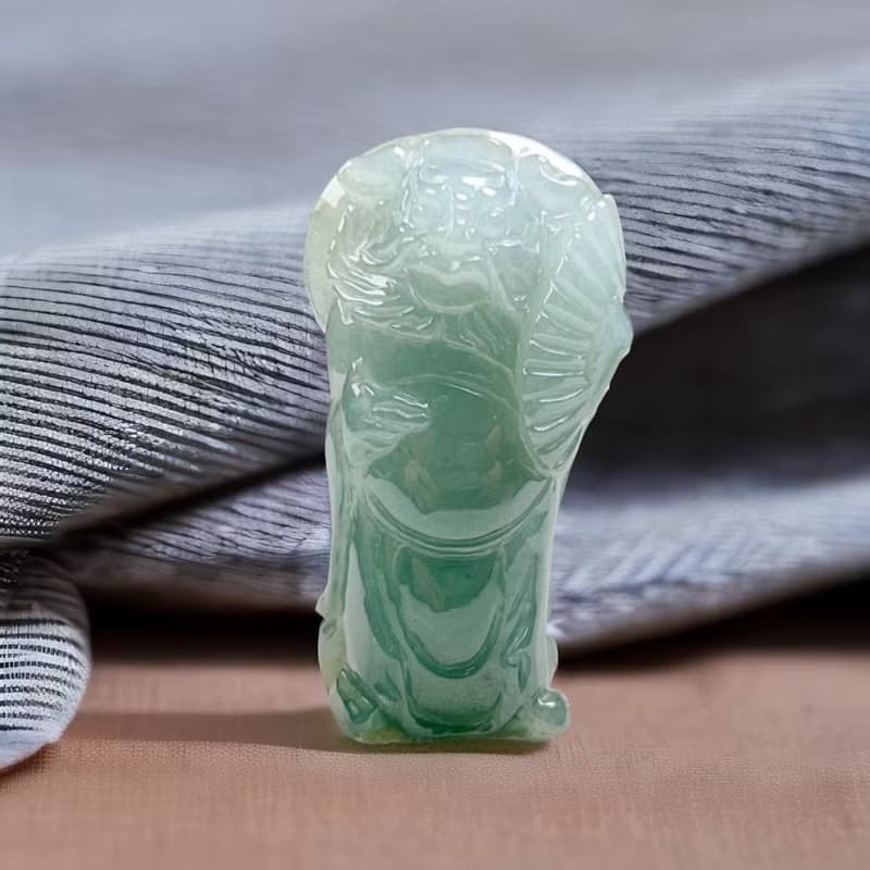 冰綠翡翠巧雕鍾馗 | 天然緬甸玉翡翠A貨 | 送禮