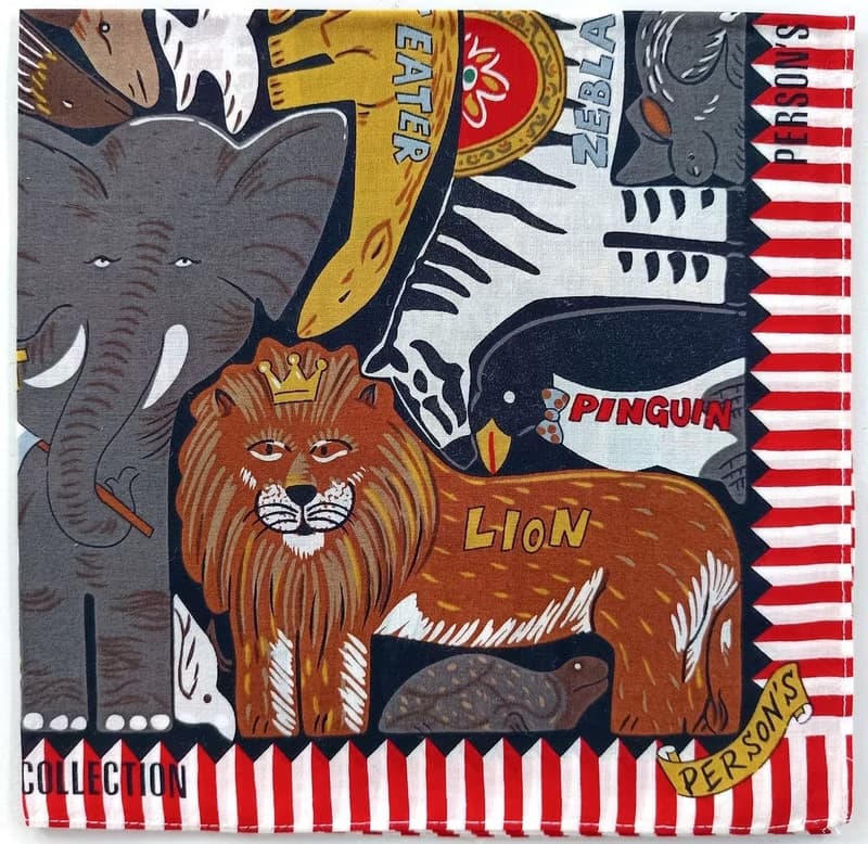 Person's Vintage Handkerchief Animal Collection 20.5 x 20 inches