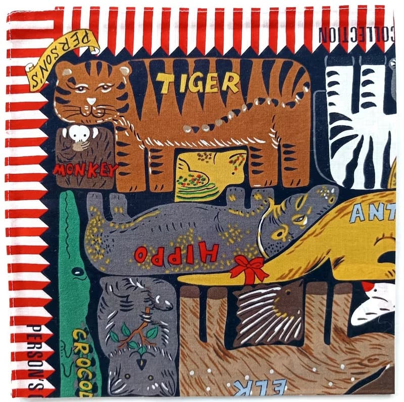 Person's Vintage Handkerchief Animal Collection 20.5 x 20 inches