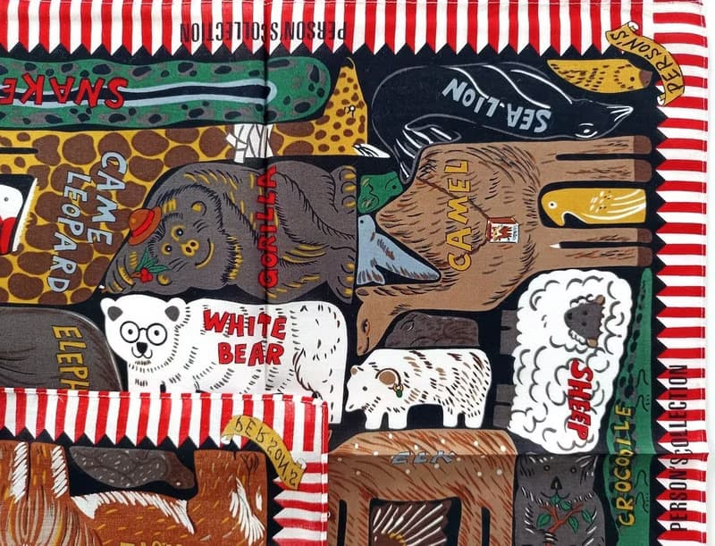 Person's Vintage Handkerchief Animal Collection 20.5 x 20 inches