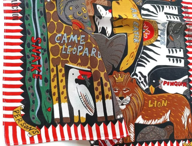 Person's Vintage Handkerchief Animal Collection 20.5 x 20 inches
