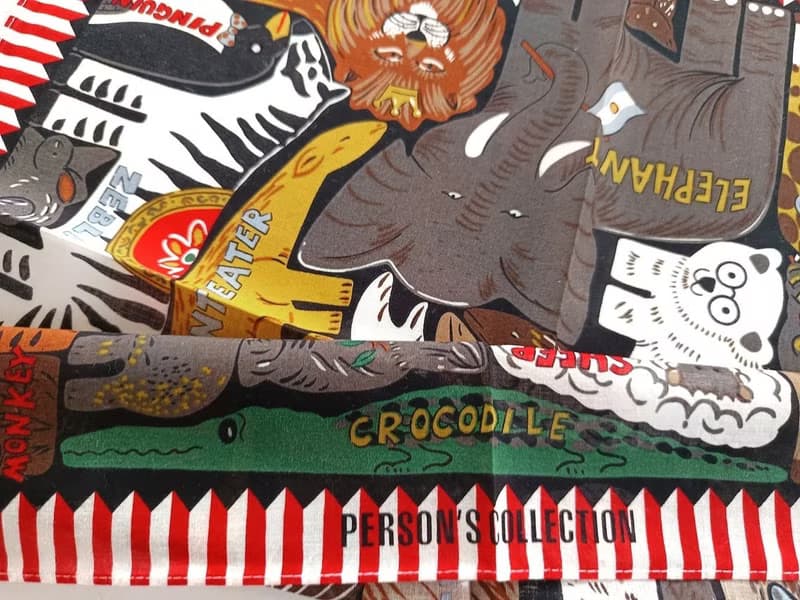 Person's Vintage Handkerchief Animal Collection 20.5 x 20 inches