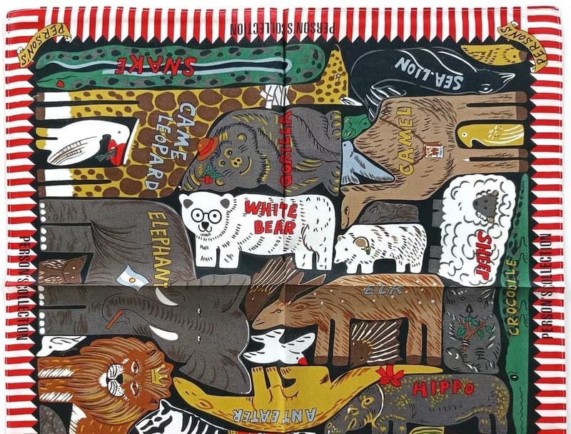 Person's Vintage Handkerchief Animal Collection 20.5 x 20 inches