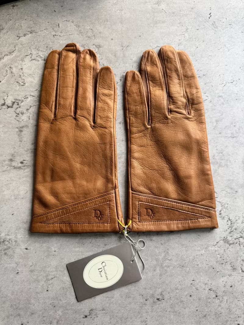 中古精品 Christian Dior 迪奧 羊皮 皮手套 棕色 保暖 禮物
