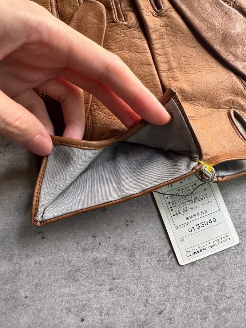 中古精品 Christian Dior 迪奧 羊皮 皮手套 棕色 保暖 禮物