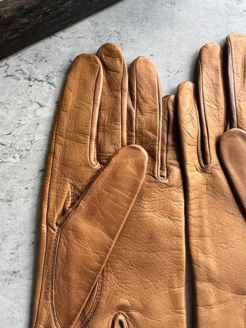 中古精品 Christian Dior 迪奧 羊皮 皮手套 棕色 保暖 禮物