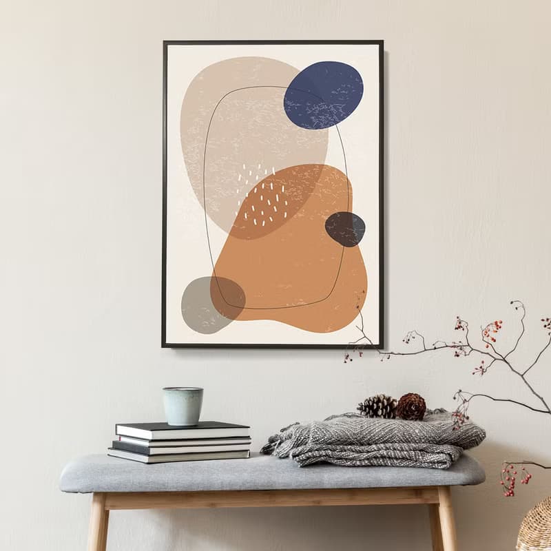 幾何 • 五色塊II - 復古奶茶質感掛畫/工作室擺設/文青設計/送禮