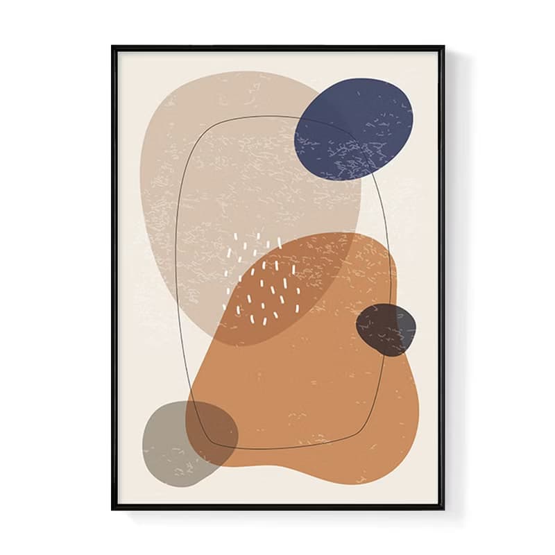 幾何 • 五色塊II - 復古奶茶質感掛畫/工作室擺設/文青設計/送禮