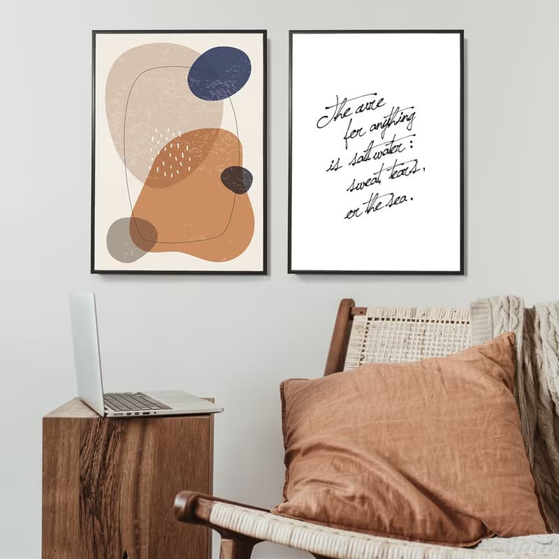 幾何 • 五色塊II - 復古奶茶質感掛畫/工作室擺設/文青設計/送禮