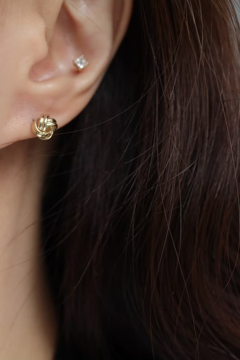 14K Twisted roll Earring 麻花耳針耳環