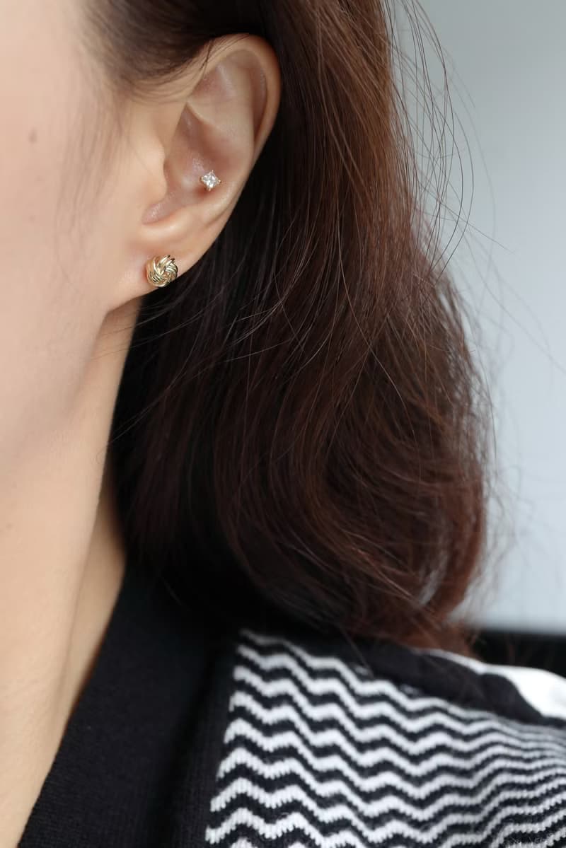 14K Twisted roll Earring 麻花耳針耳環