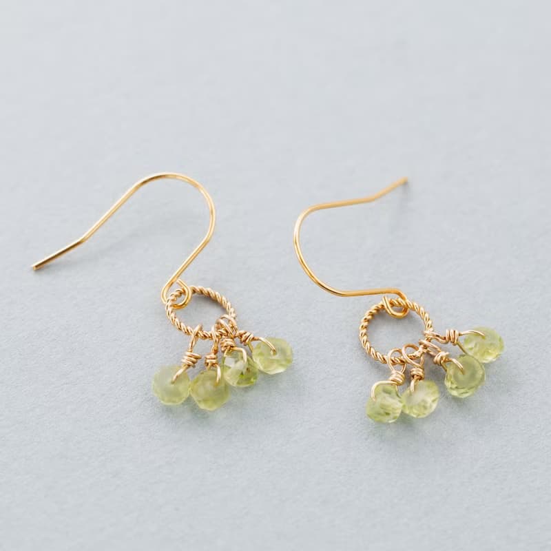 ペリドット ピアス イヤリング ピアスチャーム カルテットシリーズ