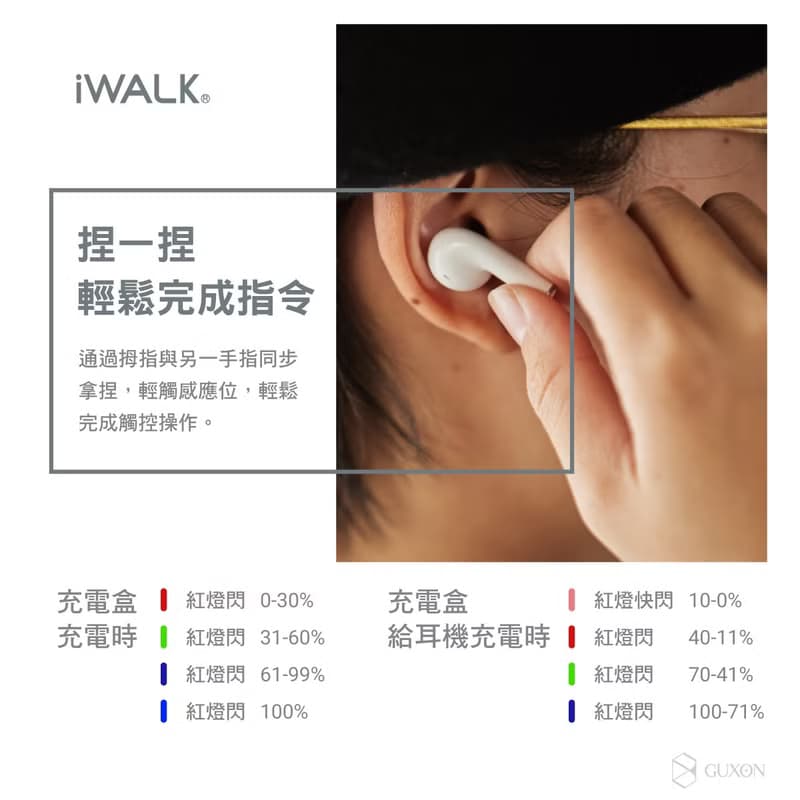 【iWALK】 鵝鑾石 藍芽耳機-錫蘭奶