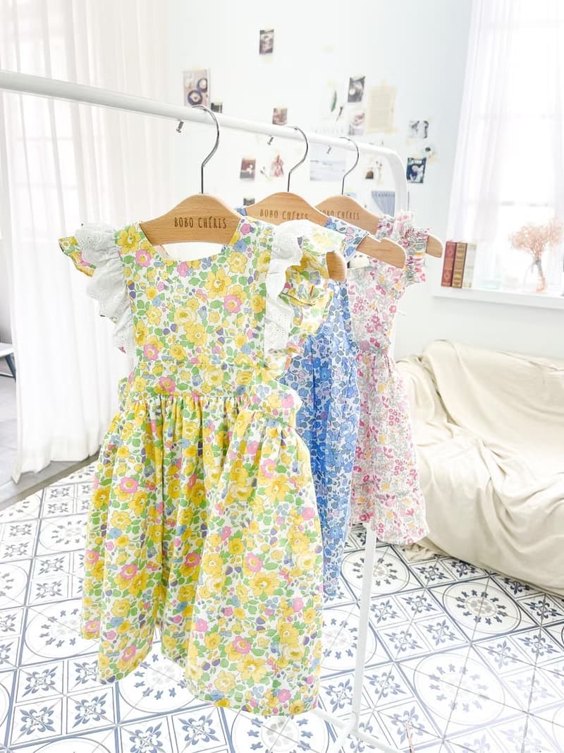 英國LIBERTY FABRICS女童Stella法式圍裙洋裝