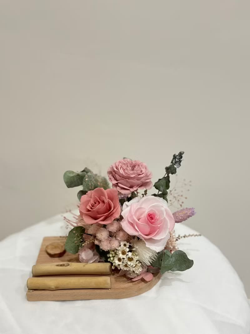 永生花名片座 辦公室療癒小物 新年禮物 開幕賀禮 代寫卡片