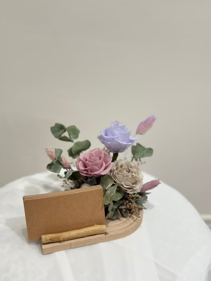 永生花名片座 辦公室療癒小物 新年禮物 開幕賀禮 代寫卡片