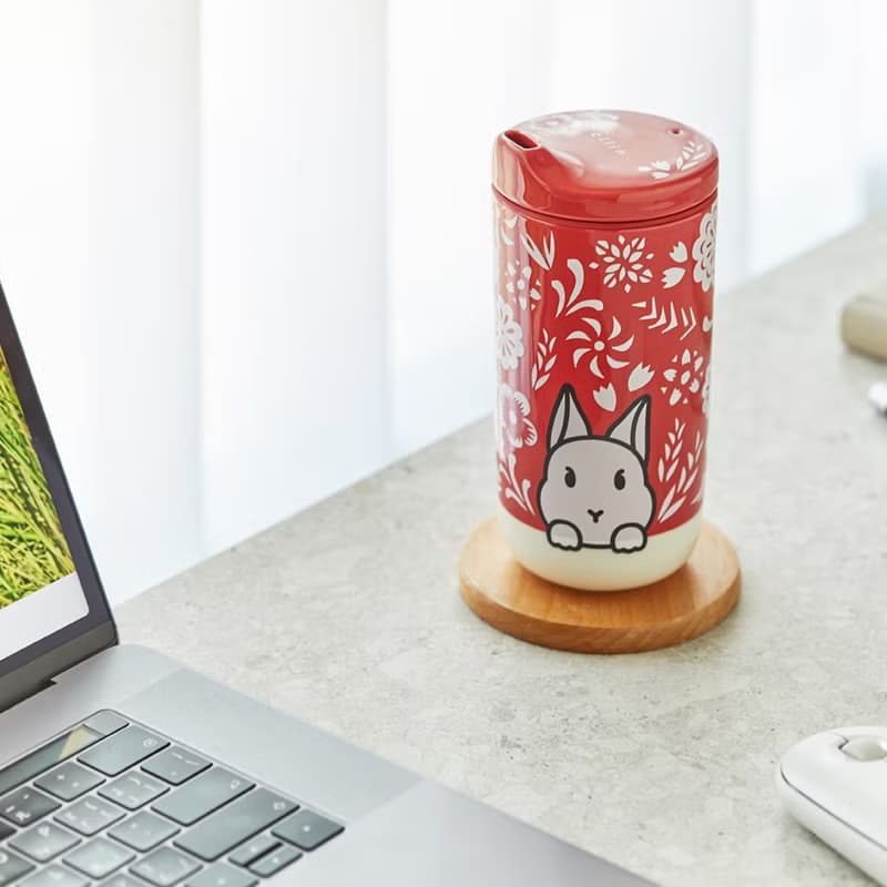 |現貨|2023兔年 兔顯幸福 中秋隨行杯(紅) |新年兔兔