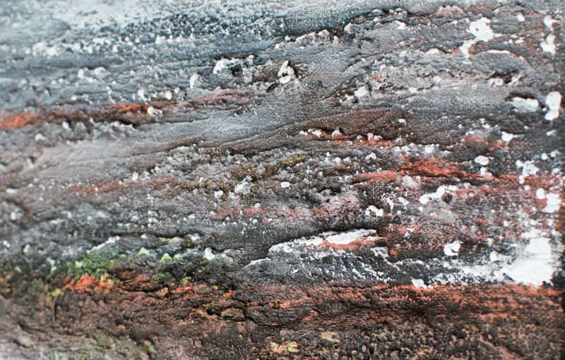 Abstract landscape relief painting in mixed media from the artist