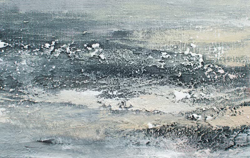 Abstract landscape relief painting in mixed media from the artist