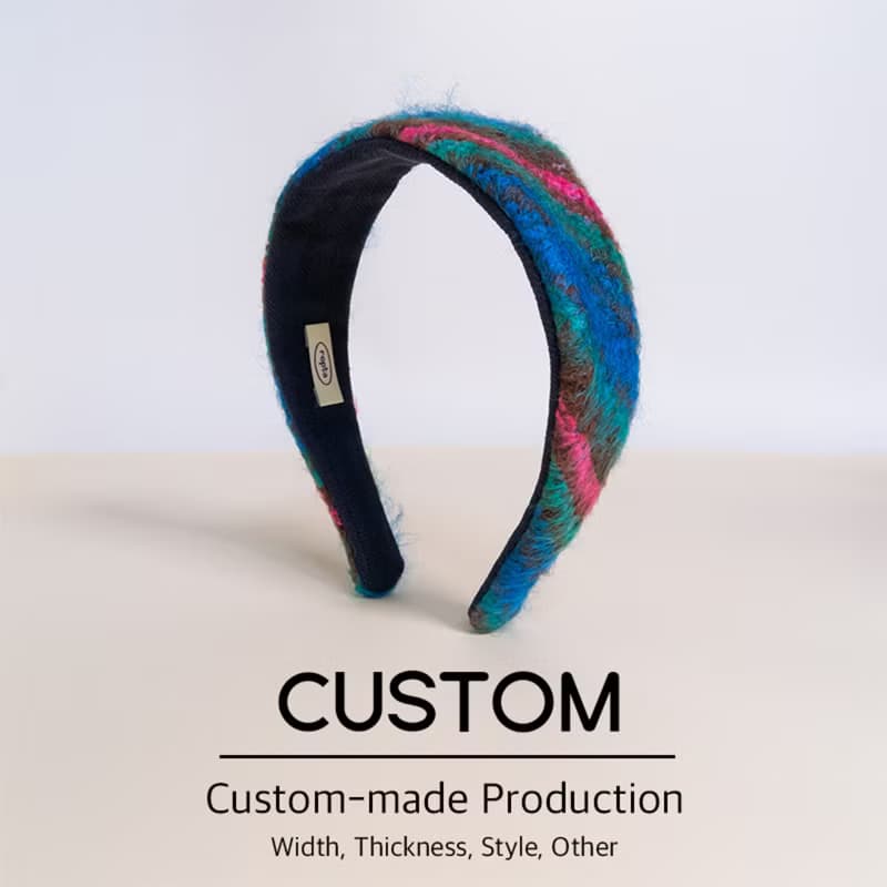hot color retro wool blend hairband handmade headband