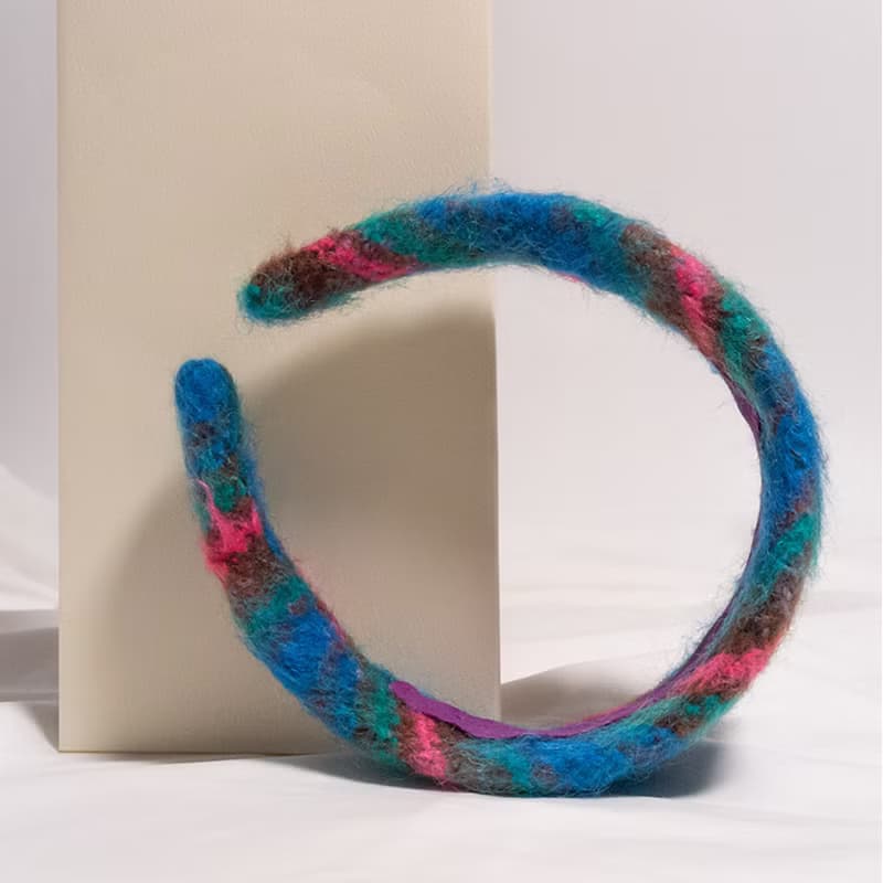 hot color retro wool blend hairband handmade headband