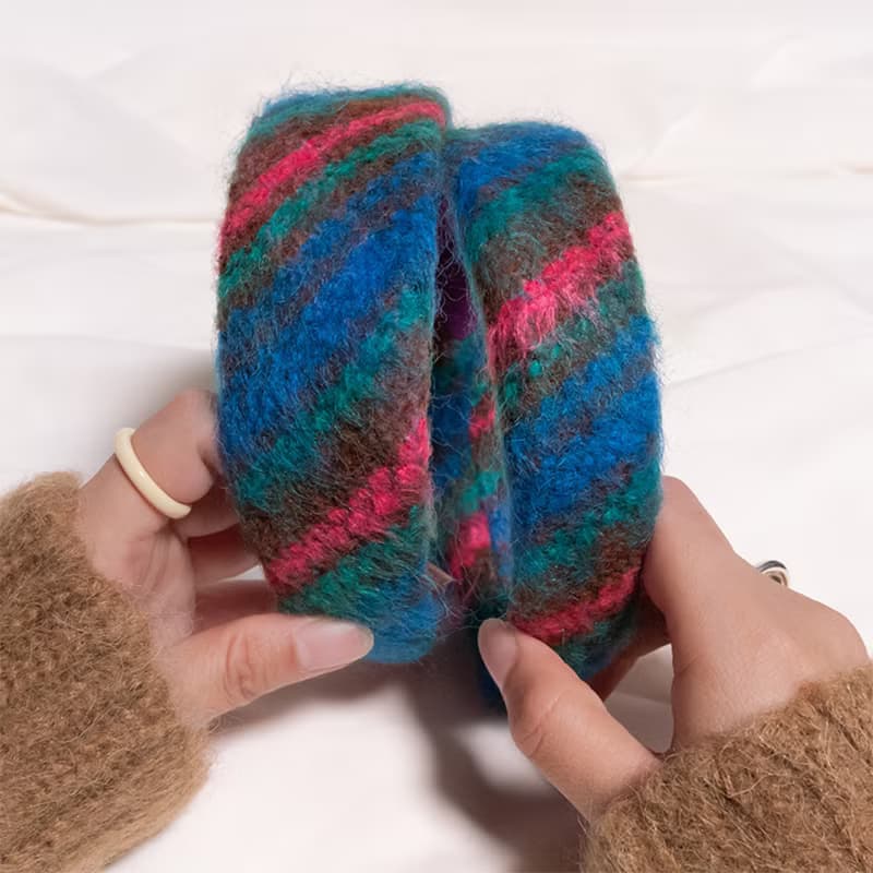 hot color retro wool blend hairband handmade headband