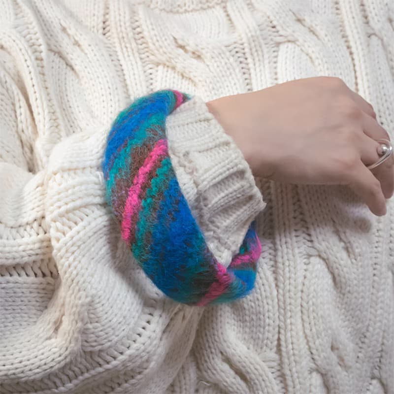 hot color retro wool blend hairband handmade headband