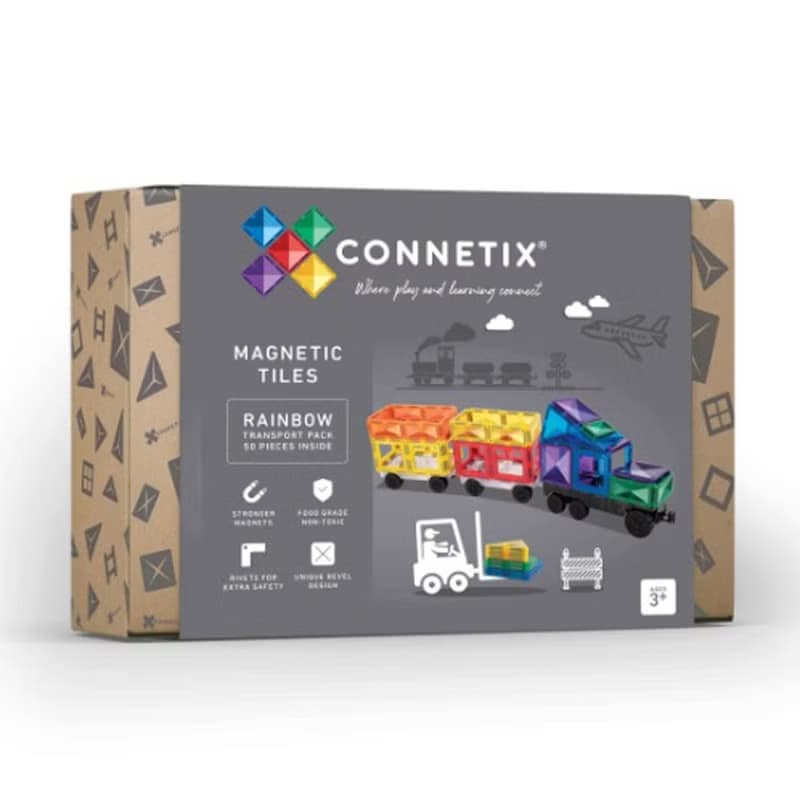 澳洲Connetix彩虹磁力積木-磁力運輸車組(50pc) 兒童玩具