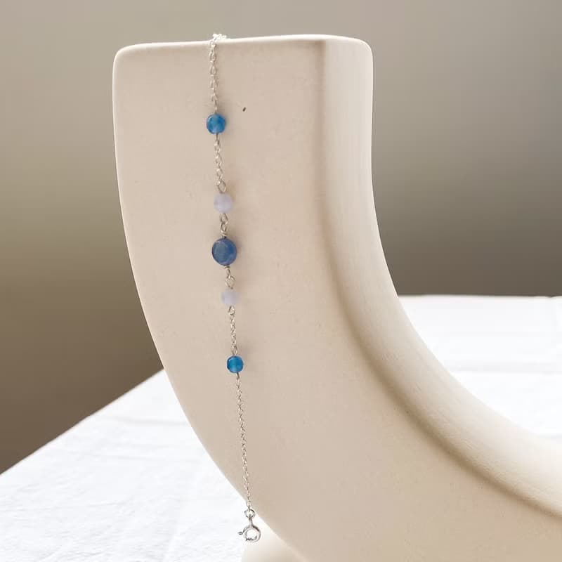 呢喃細語 純銀手鍊/天然石 藍晶石