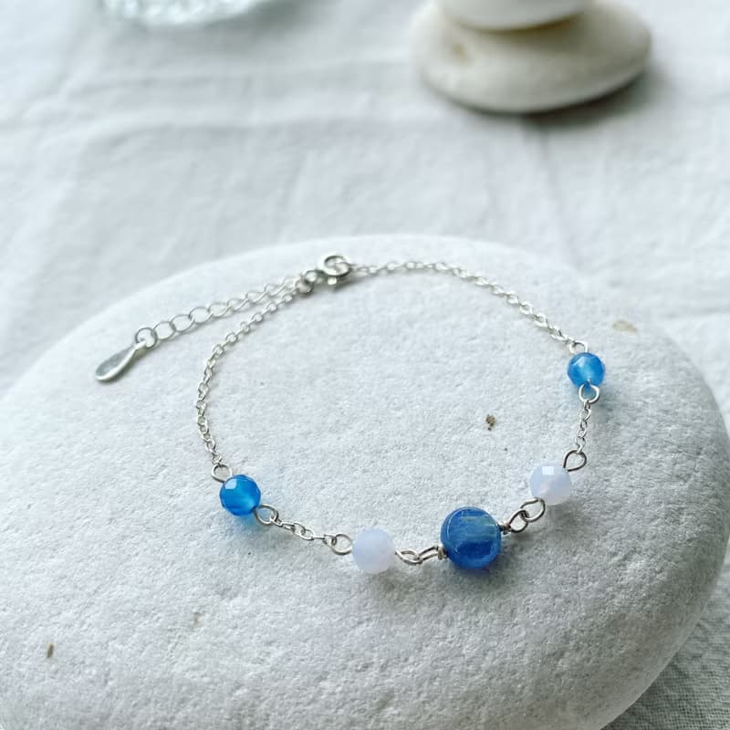 呢喃細語 純銀手鍊/天然石 藍晶石