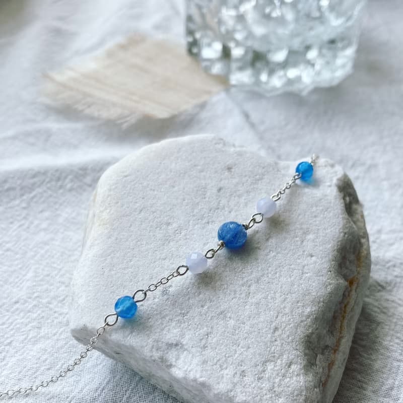 呢喃細語 純銀手鍊/天然石 藍晶石