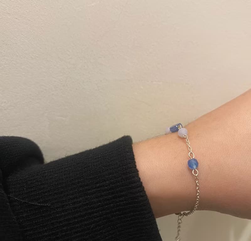 呢喃細語 純銀手鍊/天然石 藍晶石