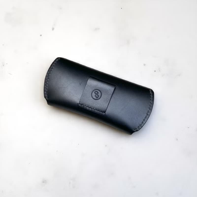 真皮手工紳士腰間手機包 - 優雅黑 (生日情人節父親節台灣製造)