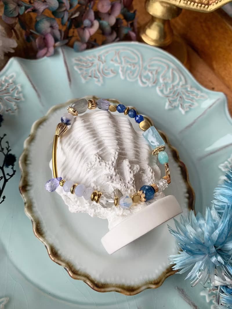 -昂德勒西-天然水晶手鏈/黃銅手鍊