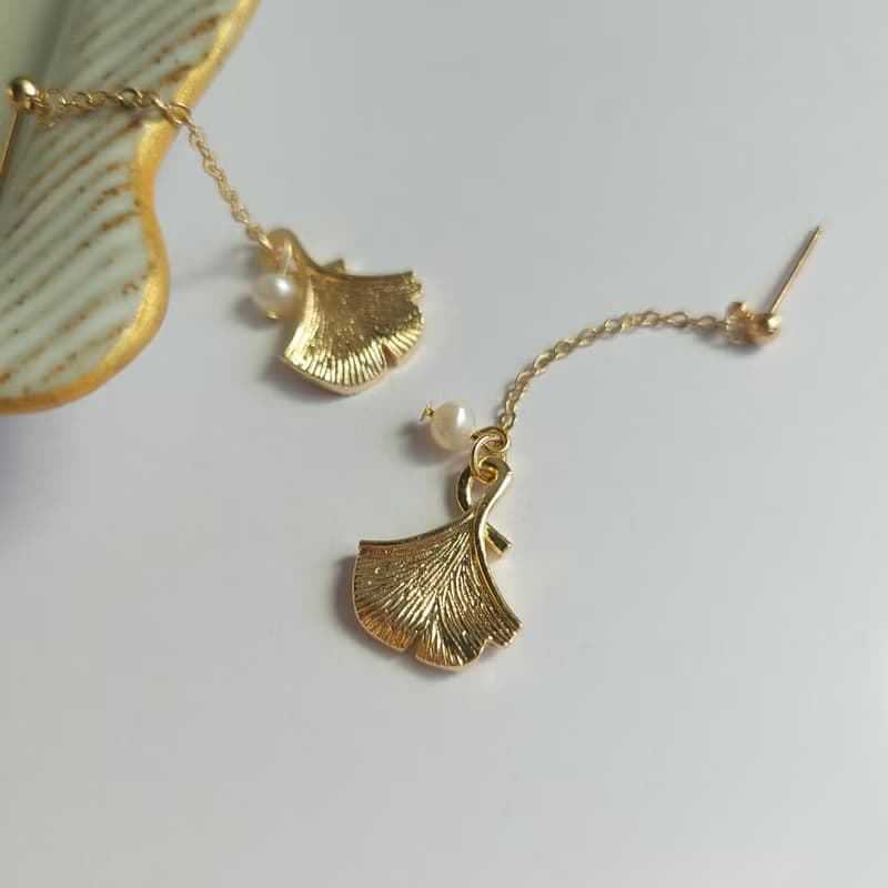 14K/耳飾-小杏運 淡水珍珠