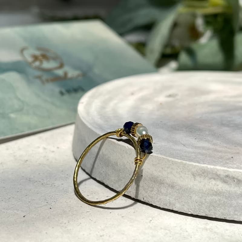 老林雜貨 | 青金石珍珠戒指